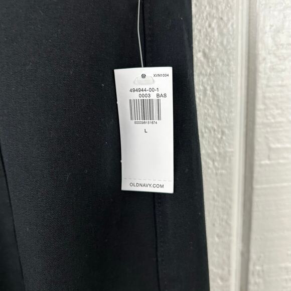 Old Navy Women High Rise Wide Leg Trouser Pants Office Minimalist Black NEW - Picture 4 of 8